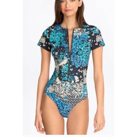 Johnny Was Fly Neoprene One Piece Swimsuit Size Large - Picture 1 of 8